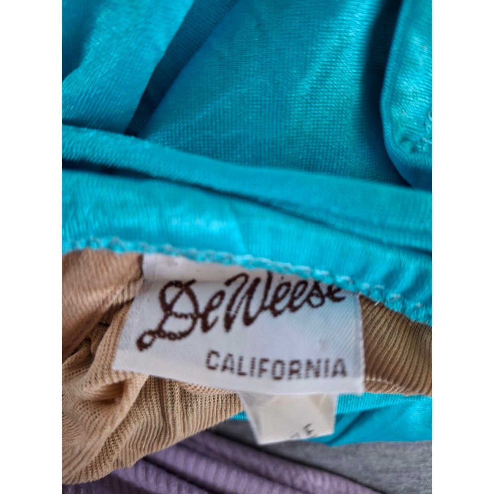 Vintage DeWeese California Teal Ruched One Piece Swimsuit Size 10 pinup girl - Picture 6 of 7